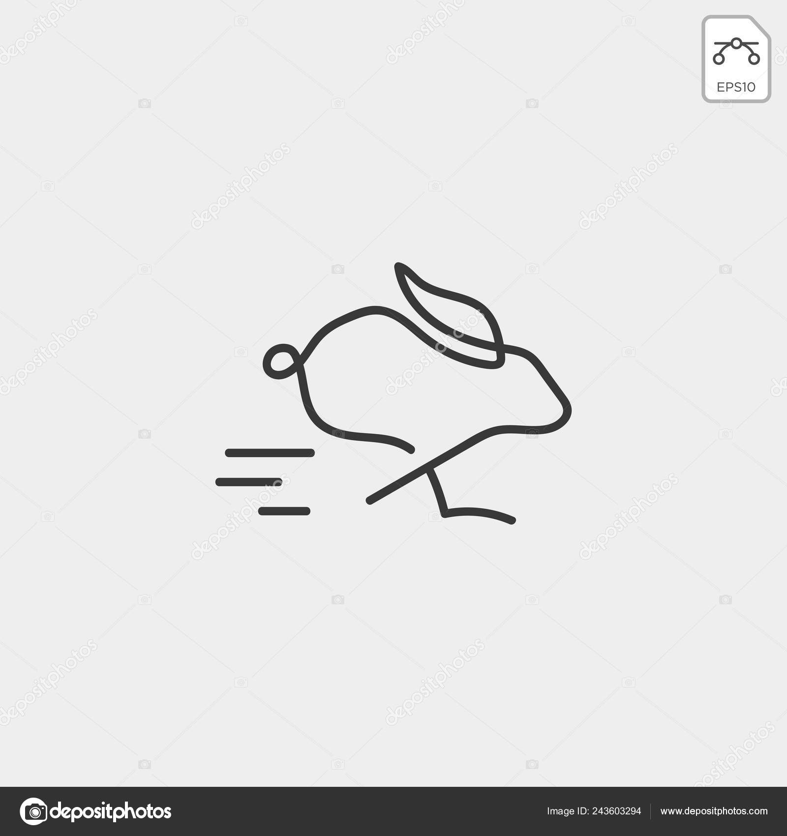 rabbit bunny jump animal line art style logo template vector template for rabbit