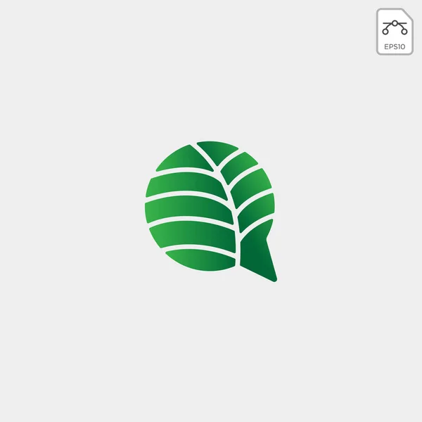 Naturaleza Hoja Chat Mensaje Logotipo Plantilla Vector Ilustración Icono Elemento — Archivo Imágenes Vectoriales