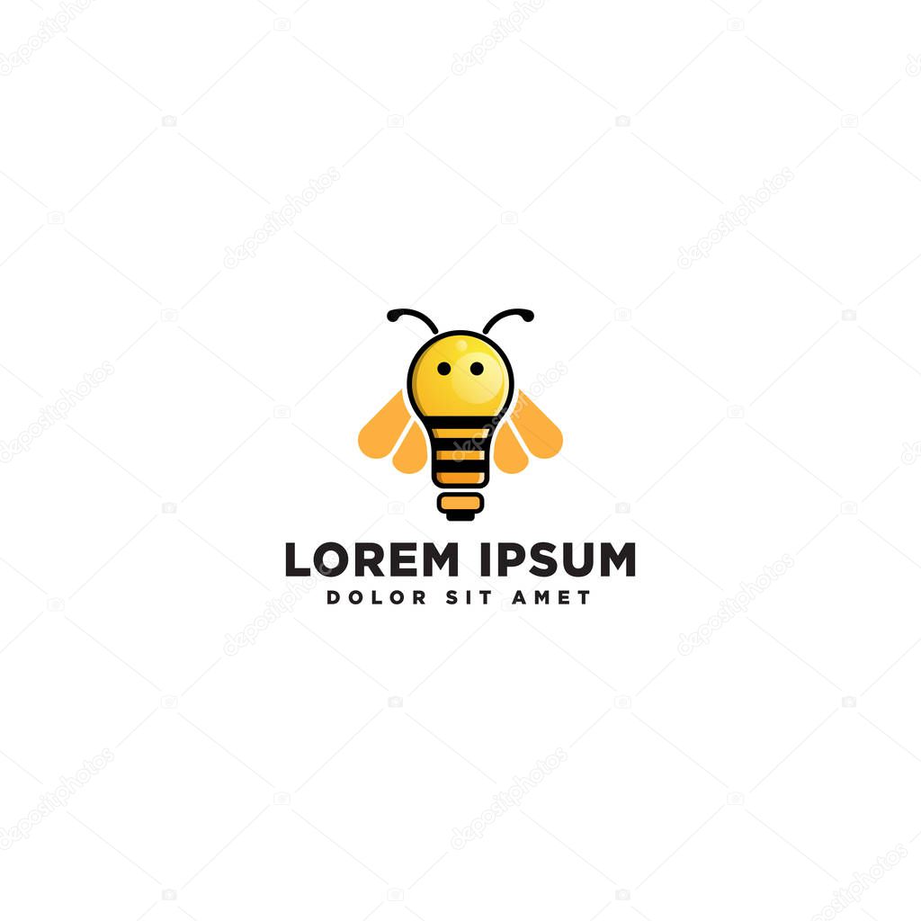 Bee insect logo template vector illustration icon element isolated