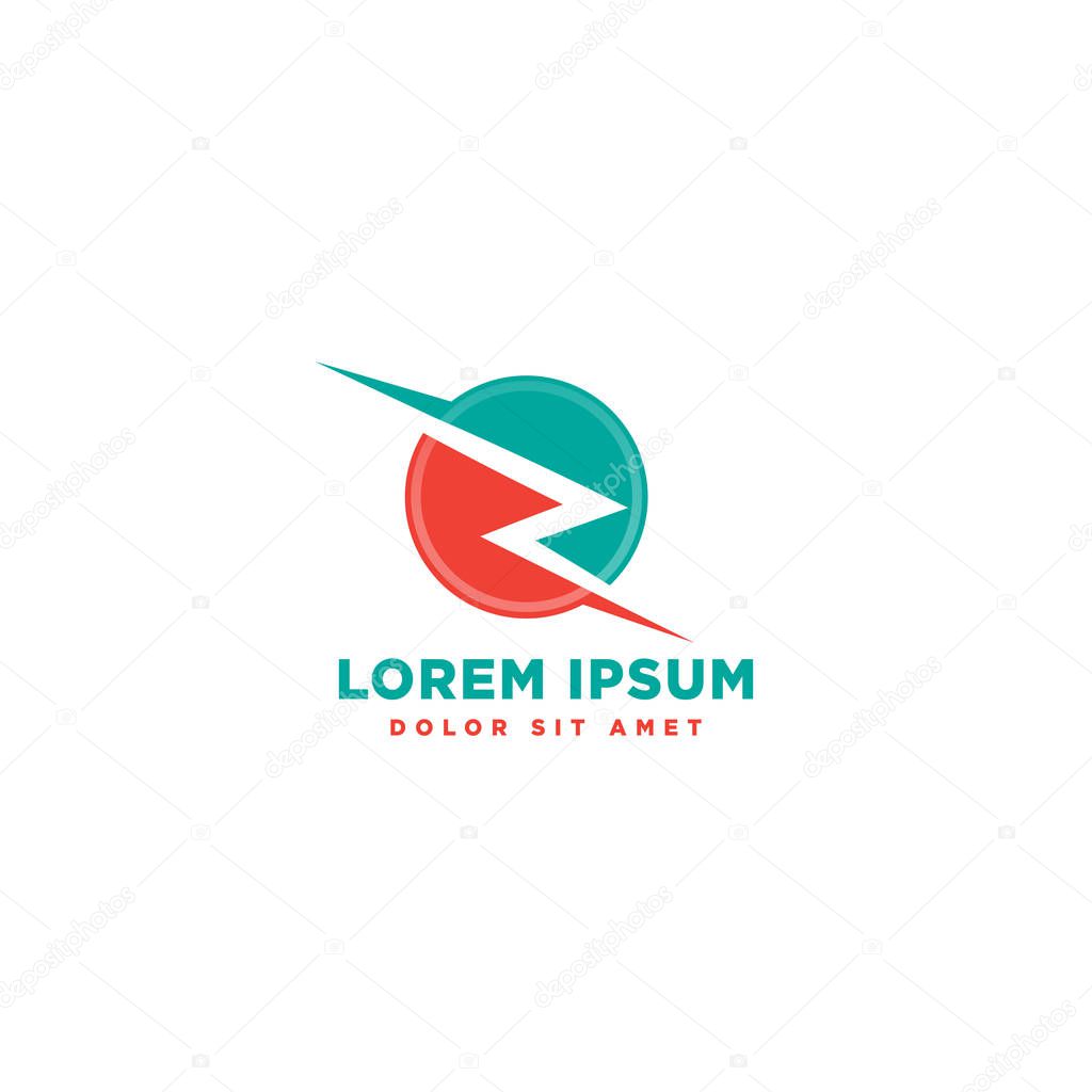 Thunderbolt flash vector logo template illustration icon element isolated