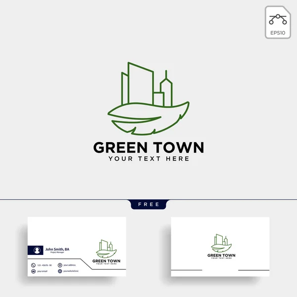 Cidade Verde Agricultura Logotipo Modelo Vetor Ilustração Ícone Elemento Isolado — Vetor de Stock