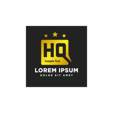 Hq ilk Soyut logo şablonu vektör illüstrasyon simge eleman izole mektup - vektör