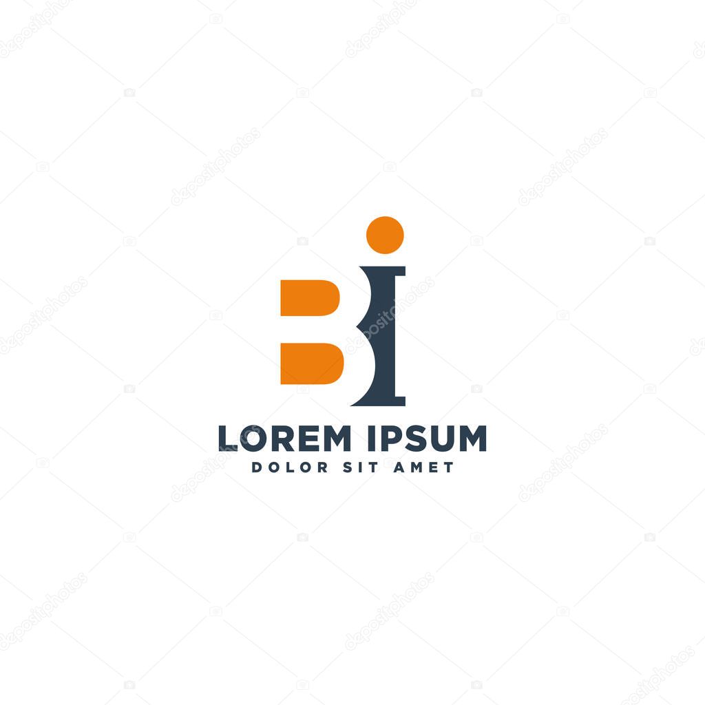 Letter bi creative idea business logo template vector illustration icon element isolated