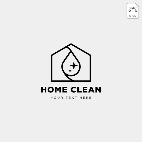 Schoon Huis Huis Creatief Logo Vector Illustratie Pictogram Element Sjabloon — Stockvector