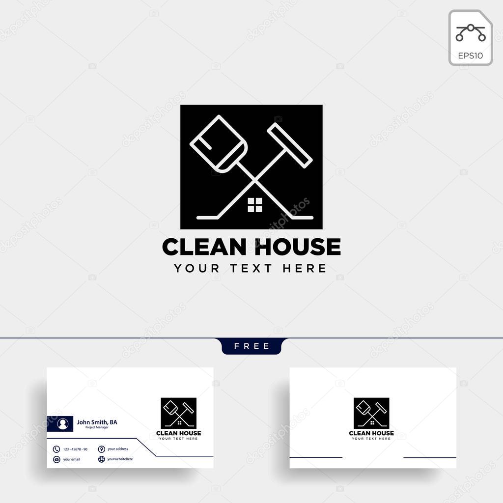 Cleaning service house eco logo template vector illustration icon element isolated - vector