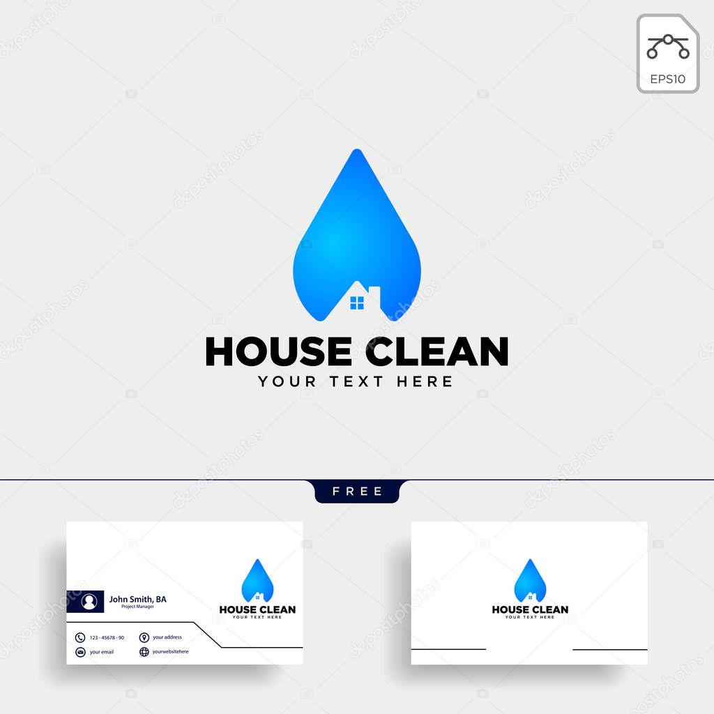 cleaning service house eco logo template vector illustration icon element isolated - vector