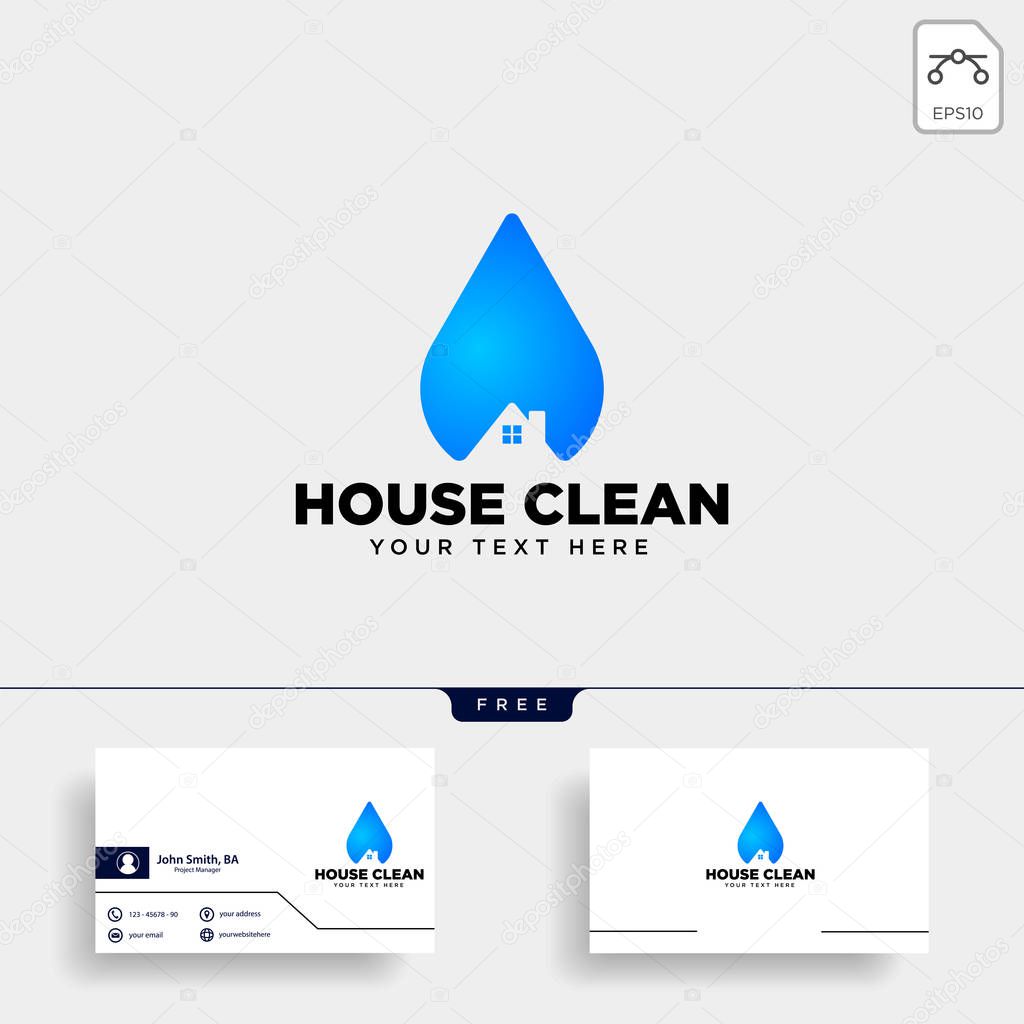 Cleaning service house eco logo template vector illustration icon element isolated - vector