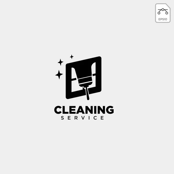 Cleaning Service House Eco Logo Template Vector Illustration Icon Element — Stock Vector