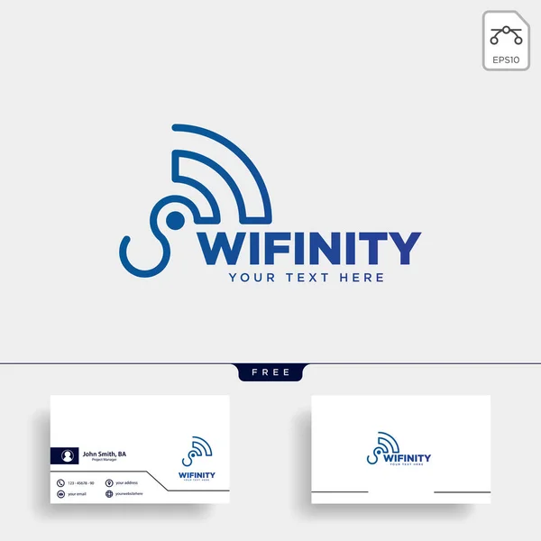 Infinity Wifi Anslutning Logotyp Mall Vektor Illustration Ikonen Element Isolerade — Stock vektor