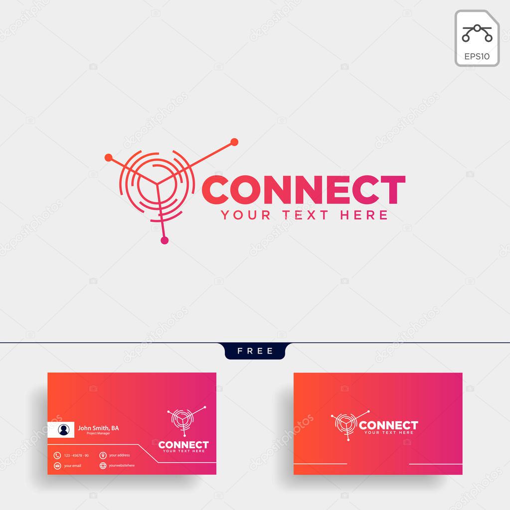 connecting communication logo template vector illustration icon element isolated - vector