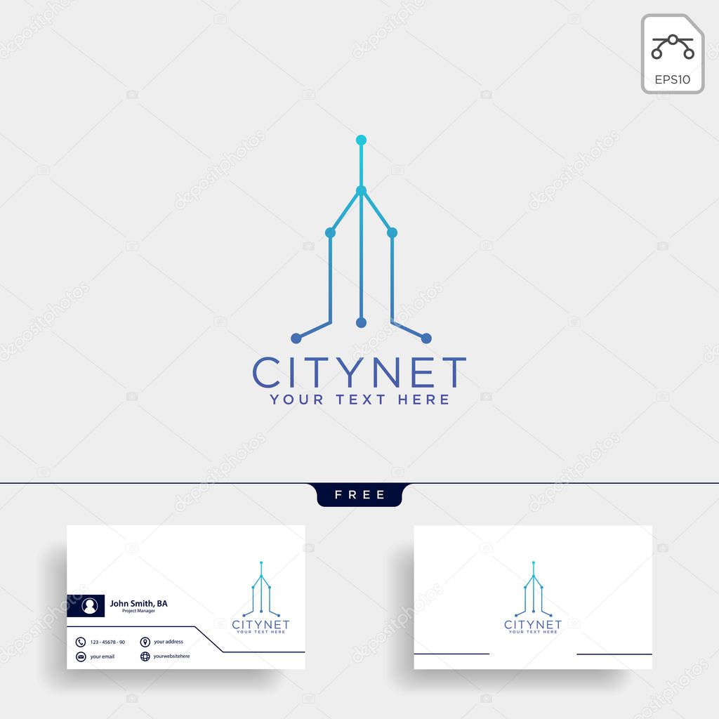 city or town network connection logo template vector illustration icon element isolated - vector