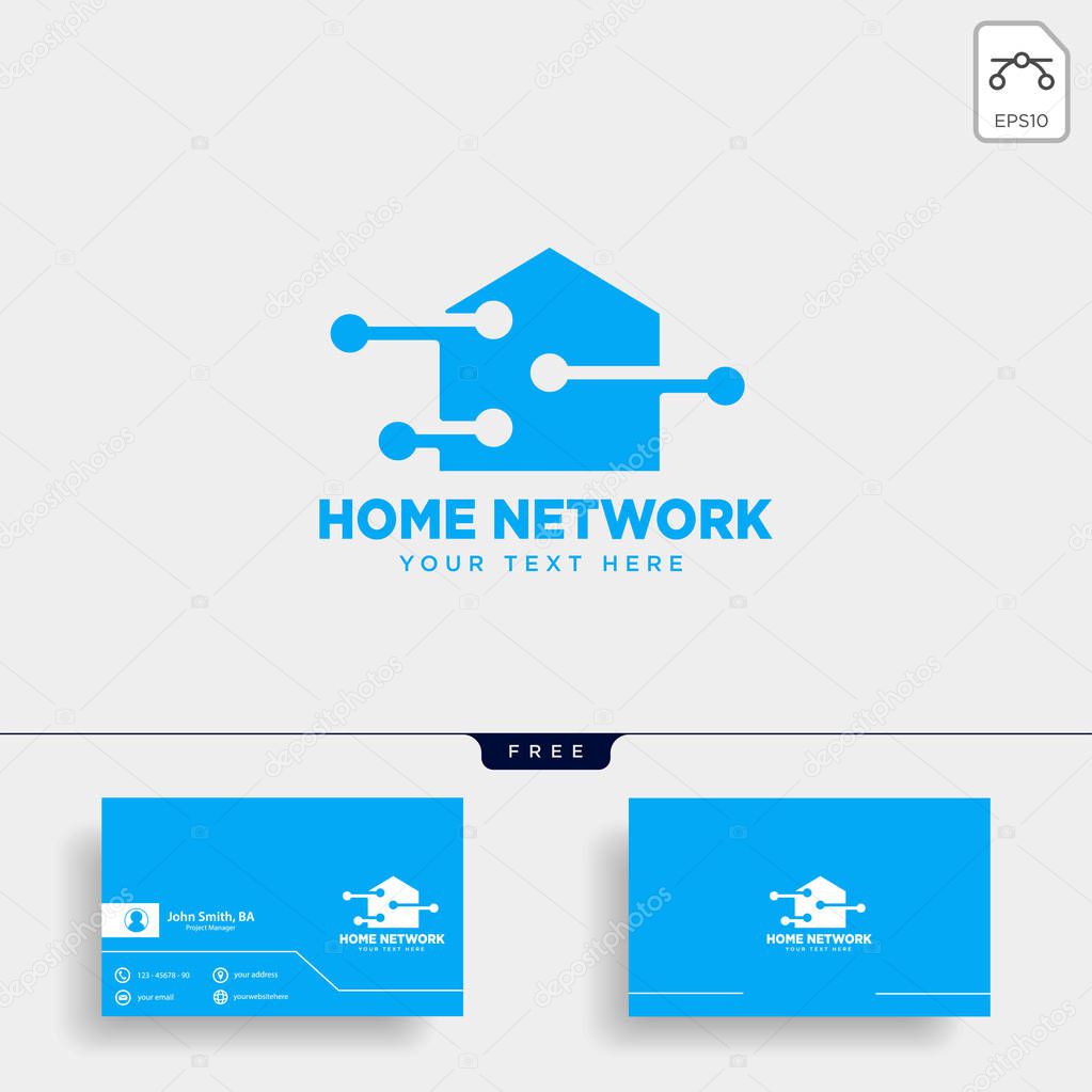 Home network connection logo template vector illustration icon element isolated - vector