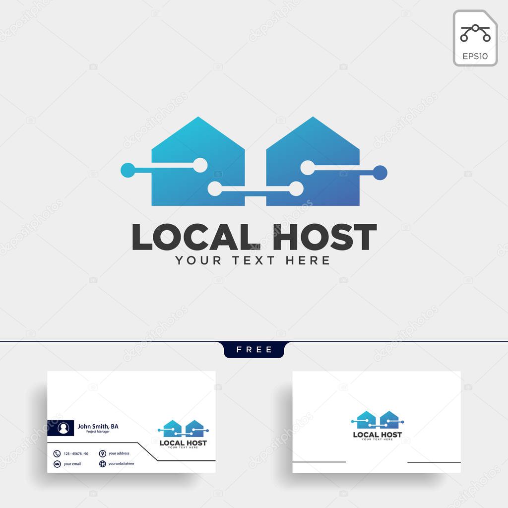 Home network connection logo template vector illustration icon element isolated - vector