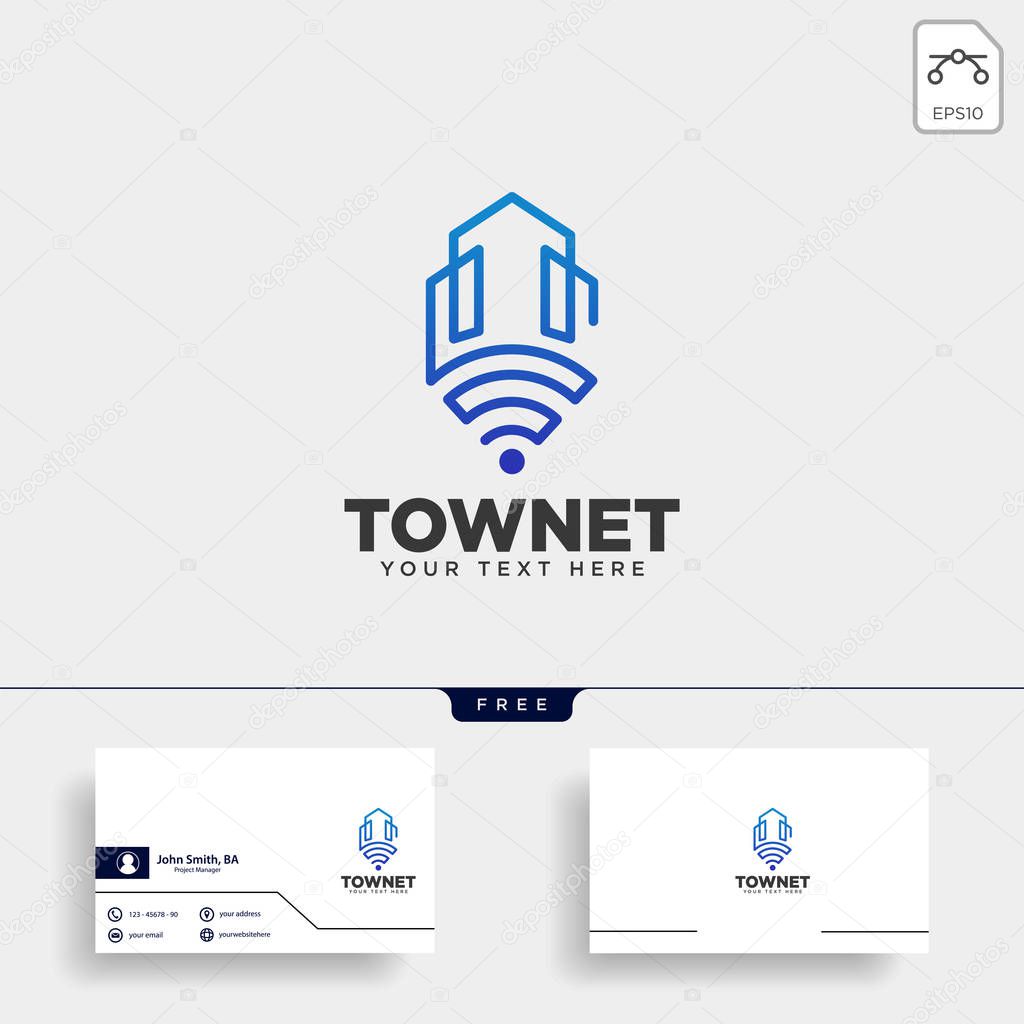 City or town network connection logo template vector illustration icon element isolated - vector