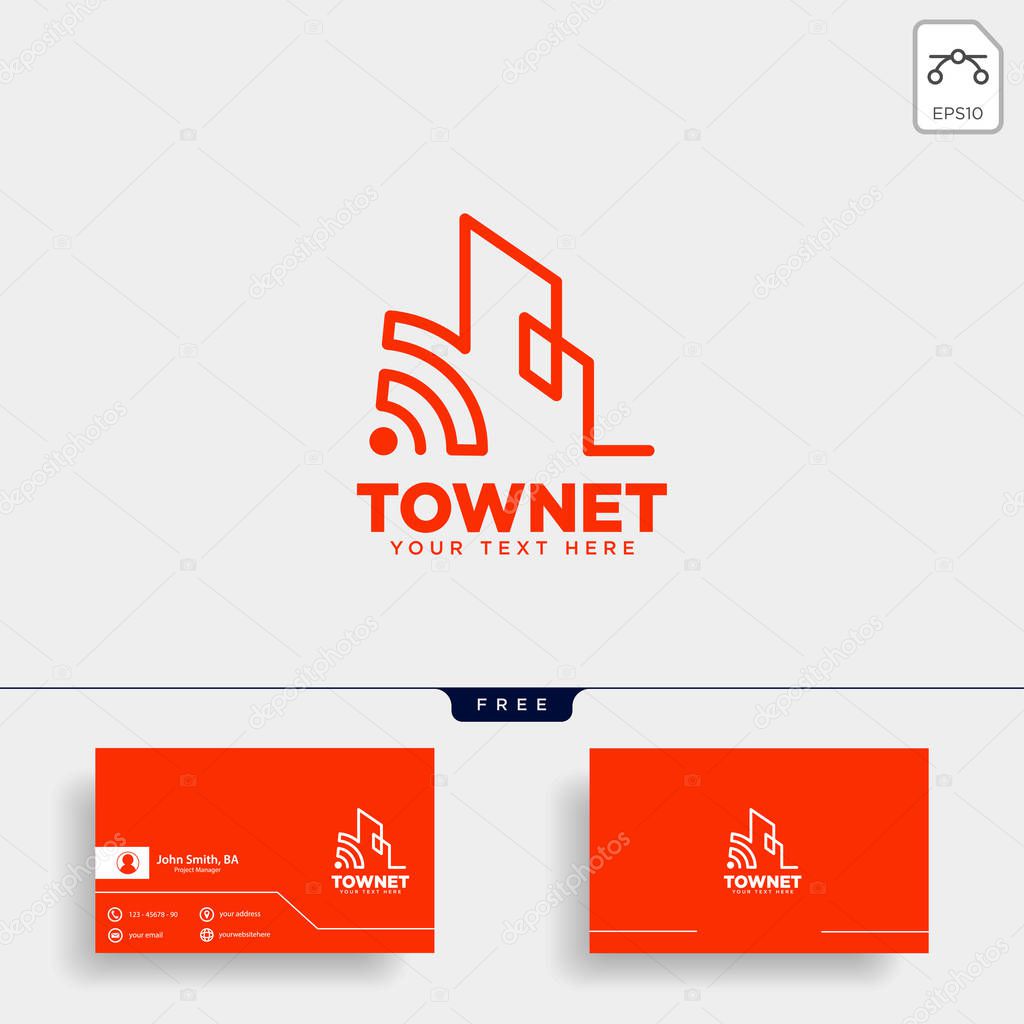 City or town network connection logo template vector illustration icon element isolated - vector