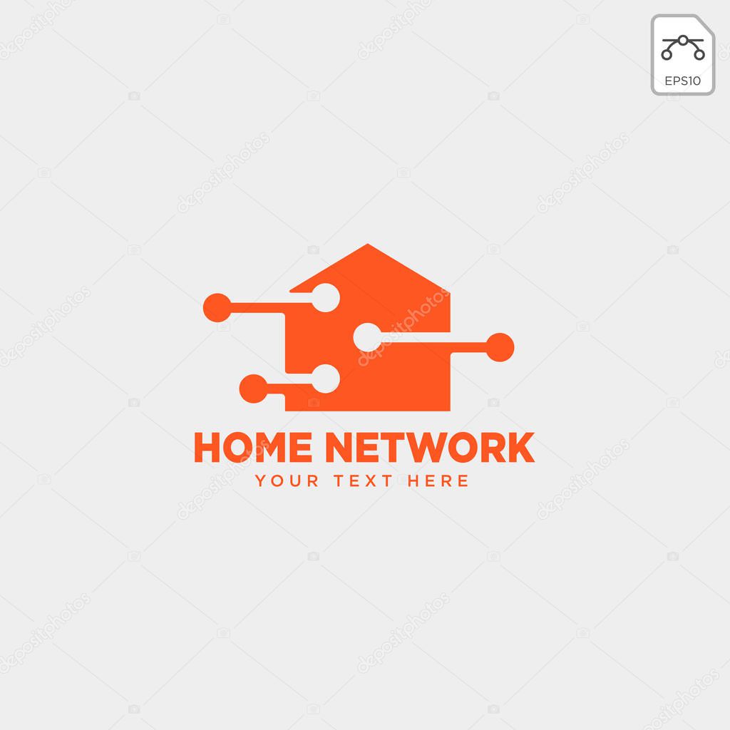 Home network connection logo template vector illustration icon element isolated - vector