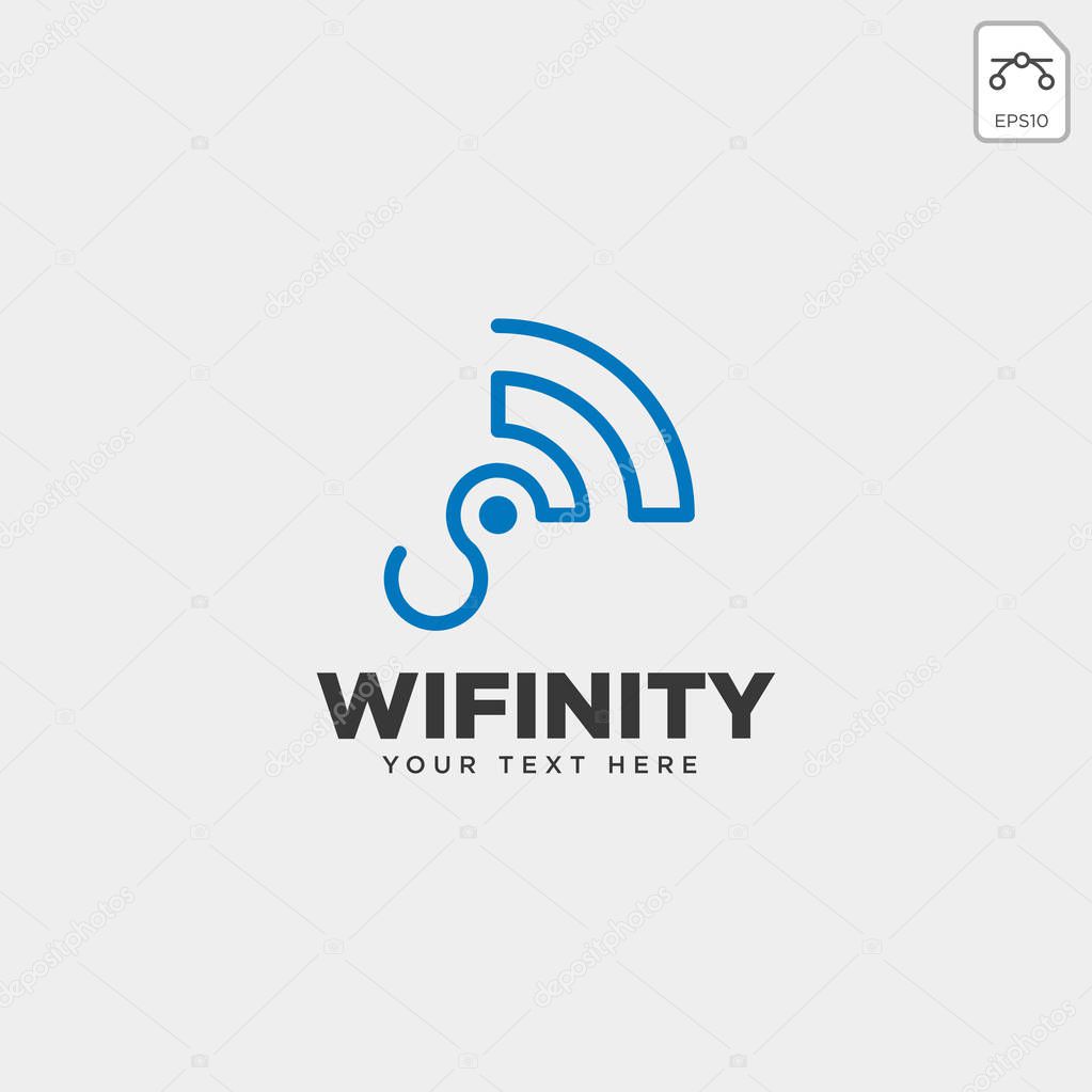 Infinity wifi connection logo template vector illustration icon element isolated - vector