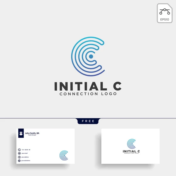 Connessione Wifi Iniziale Comunicazione Logo Creativo Modello Vettoriale Illustrazione Elemento — Vettoriale Stock