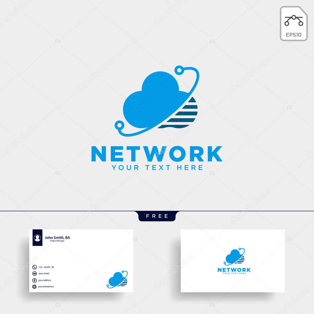cloud connection communication creative logo template vector illustration icon element isolated - vector