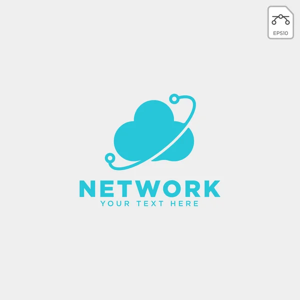 Comunicação Conexão Nuvem Logotipo Criativo Modelo Vetor Ilustração Ícone Elemento —  Vetores de Stock