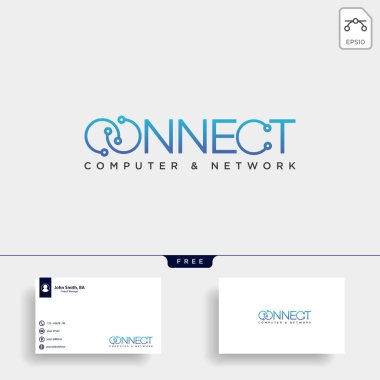 metin logo şablonu vektör illüstrasyon simge eleman izole connect - vektör