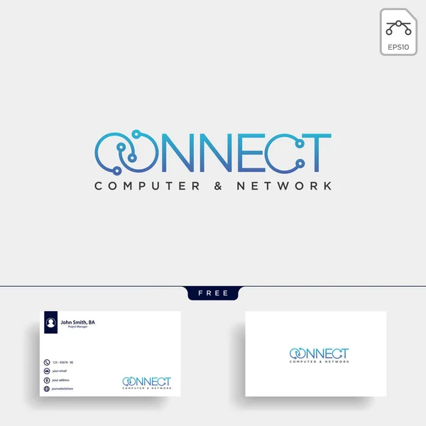 Connecter Texte Logo Modèle Vectoriel Illustration Icône Élément Isolé Vecteur — Image vectorielle