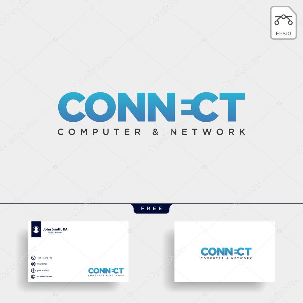 connect text logo template vector illustration icon element isolated - vector