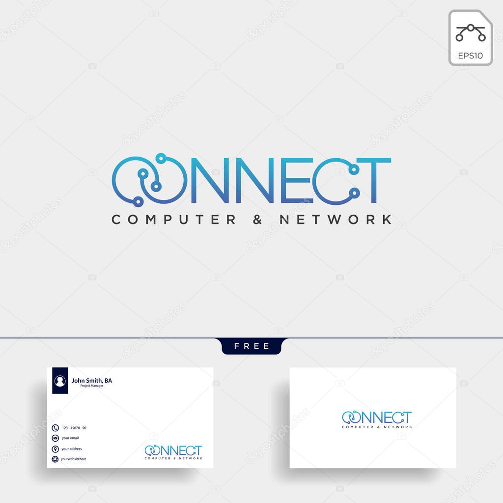 connect text logo template vector illustration icon element isolated - vector