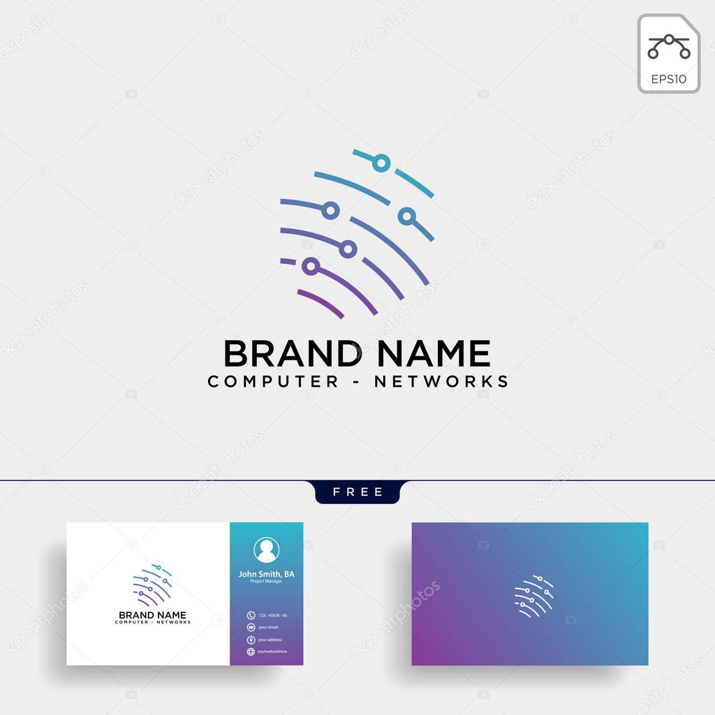 Shield protection network logo template vector illustration icon element isolated - vector