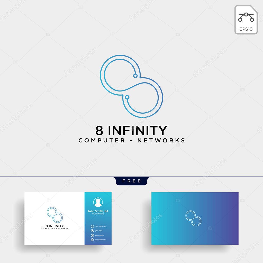 infinity technology network logo template vector illustration icon element isolated - vector