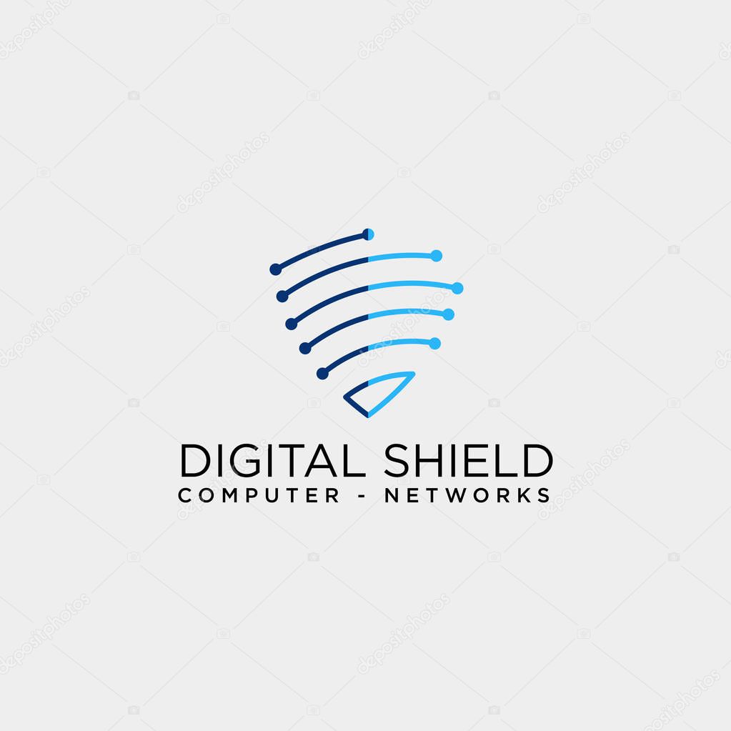 shield protection network logo template vector illustration icon element isolated - vector