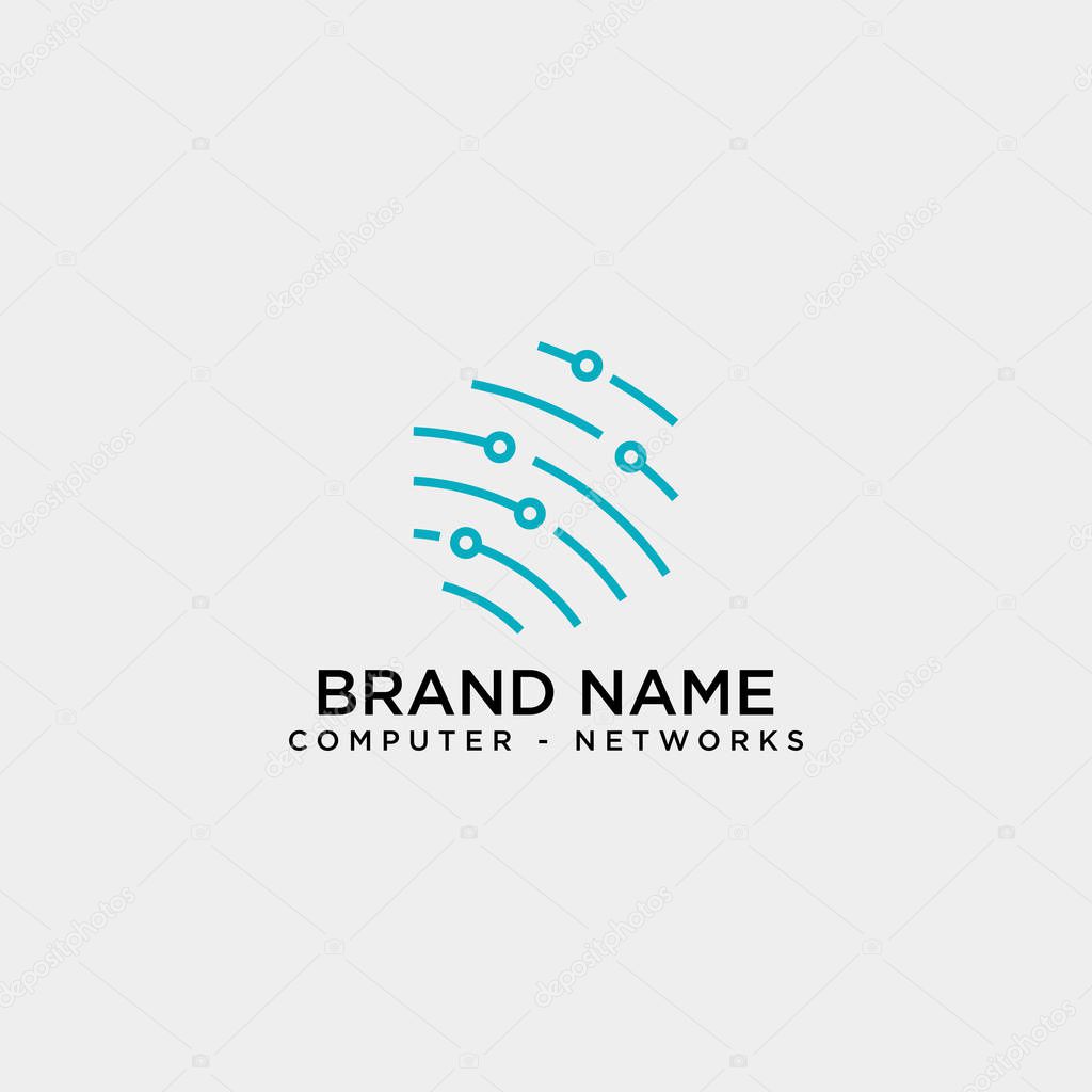 Shield protection network logo template vector illustration icon element isolated - vector