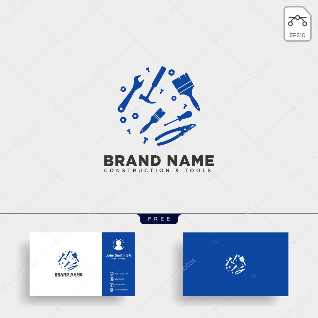 Construction tools logo template vector illustration icon element isolated - vector