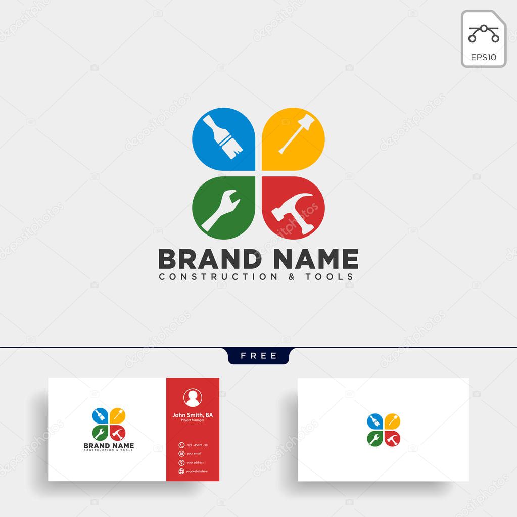 Construction tools logo template vector illustration icon element isolated - vector