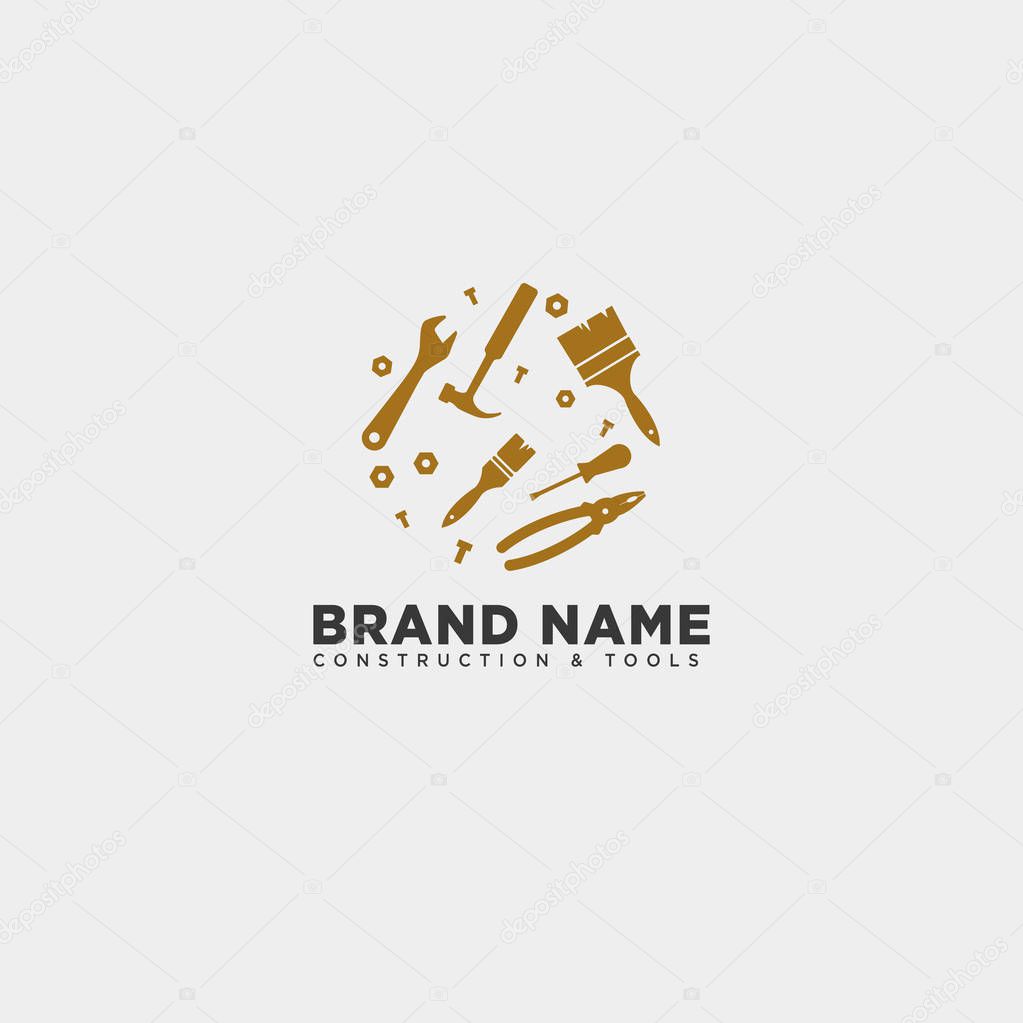 Construction tools logo template vector illustration icon element isolated - vector