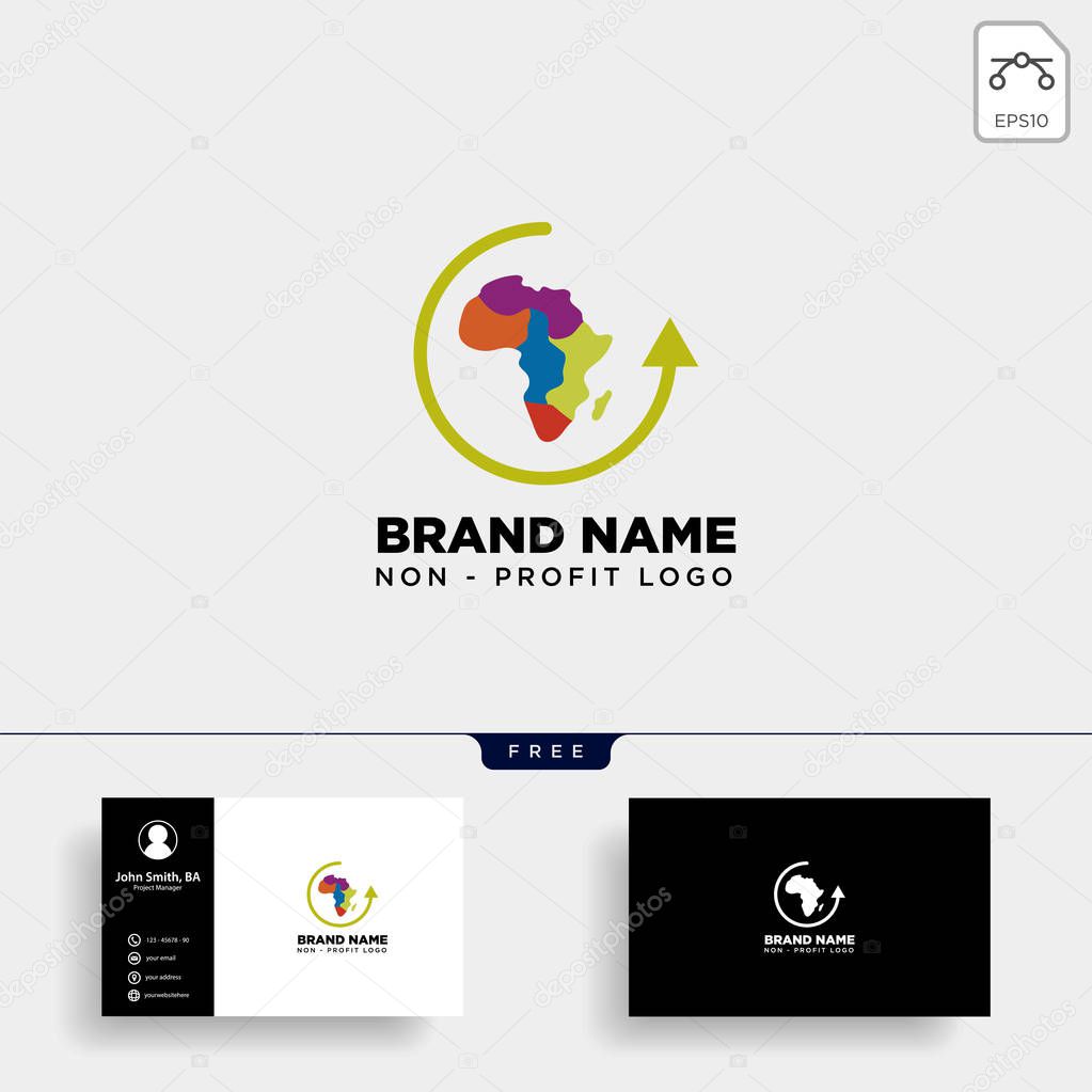 Africa care non profit logo template vector illustration icon element isolated - vector