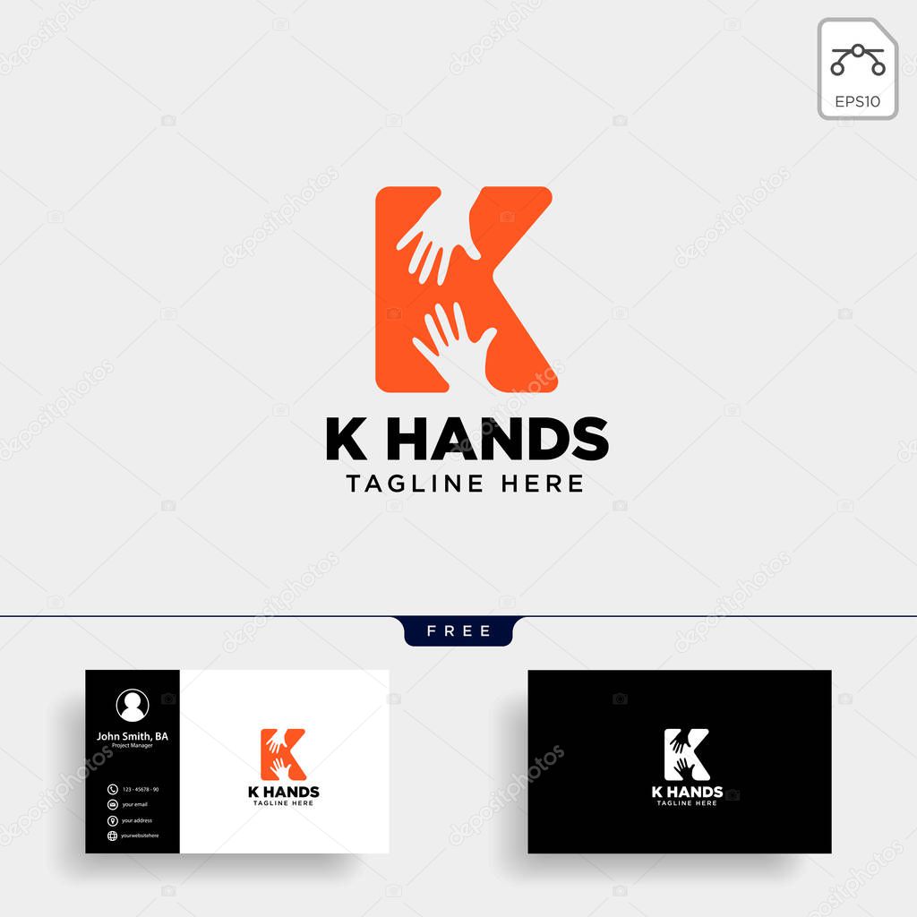 Minimal K letter, initial hand logo template vector illustration icon element isolated - vector