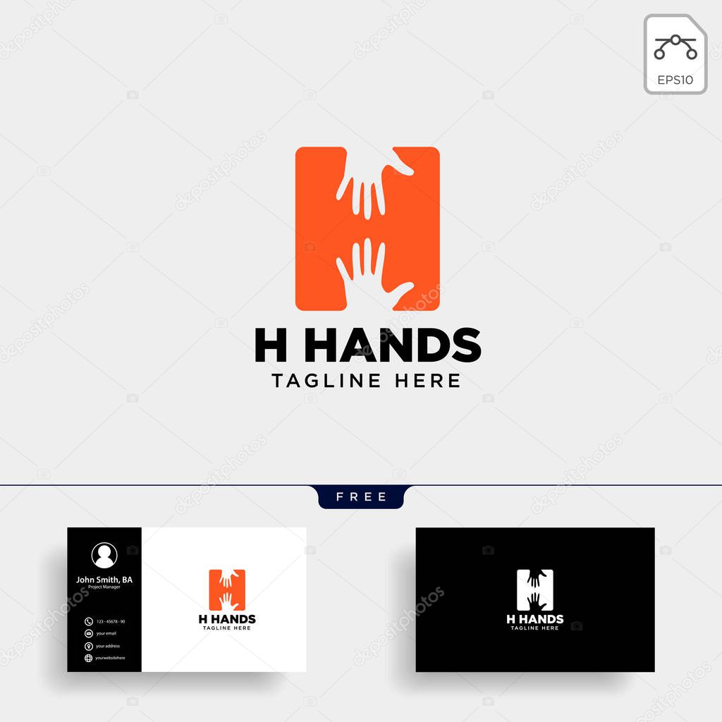 Minimal H letter, initial hand logo template vector illustration icon element isolated - vector