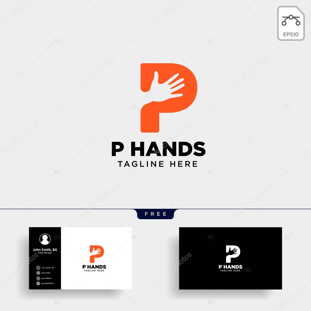 Minimal p letter, initial hand logo template vector illustration icon element isolated - vector