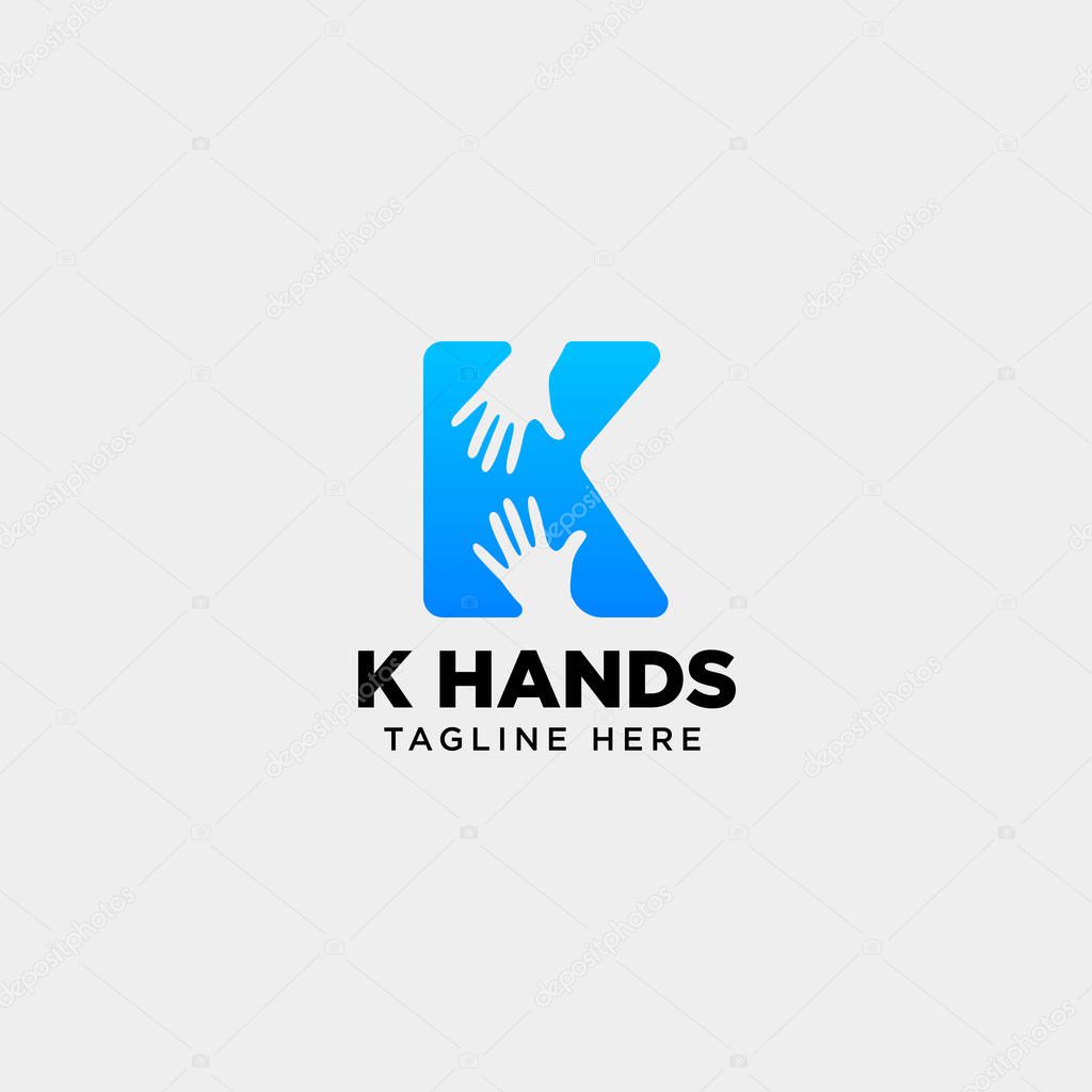 Minimal K letter, initial hand logo template vector illustration icon element isolated - vector