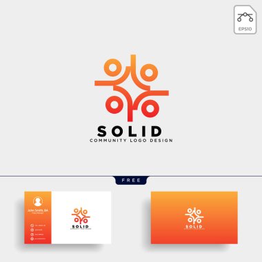topluluk insan logo şablonu vektör illüstrasyon simge eleman izole - vektör
