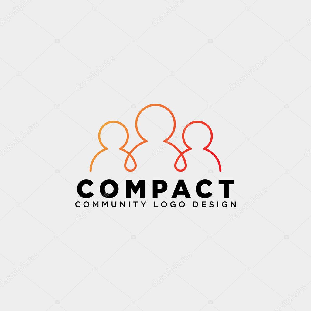 Community human logo template vector illustration icon element isolated - vector