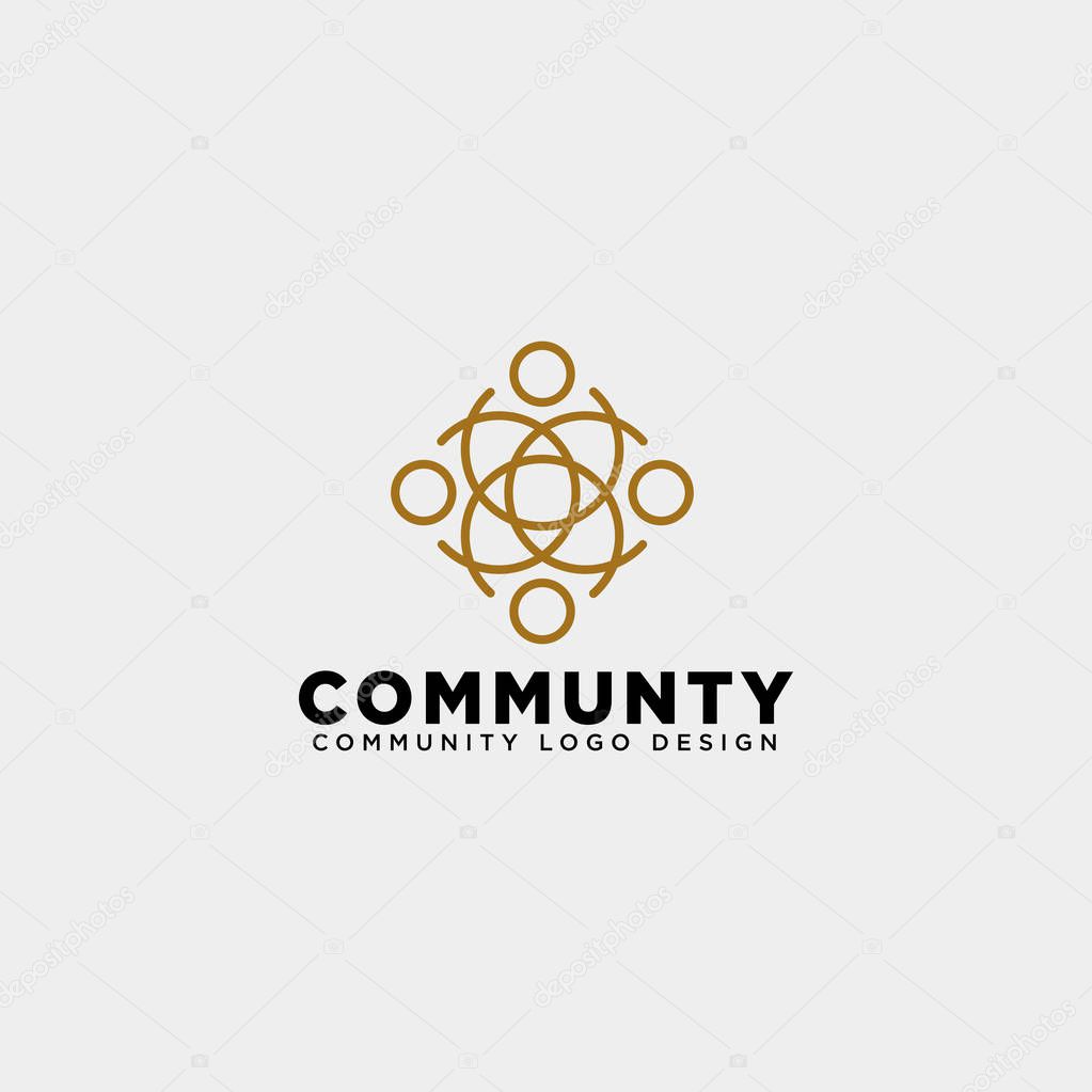 Community human logo template vector illustration icon element isolated - vector