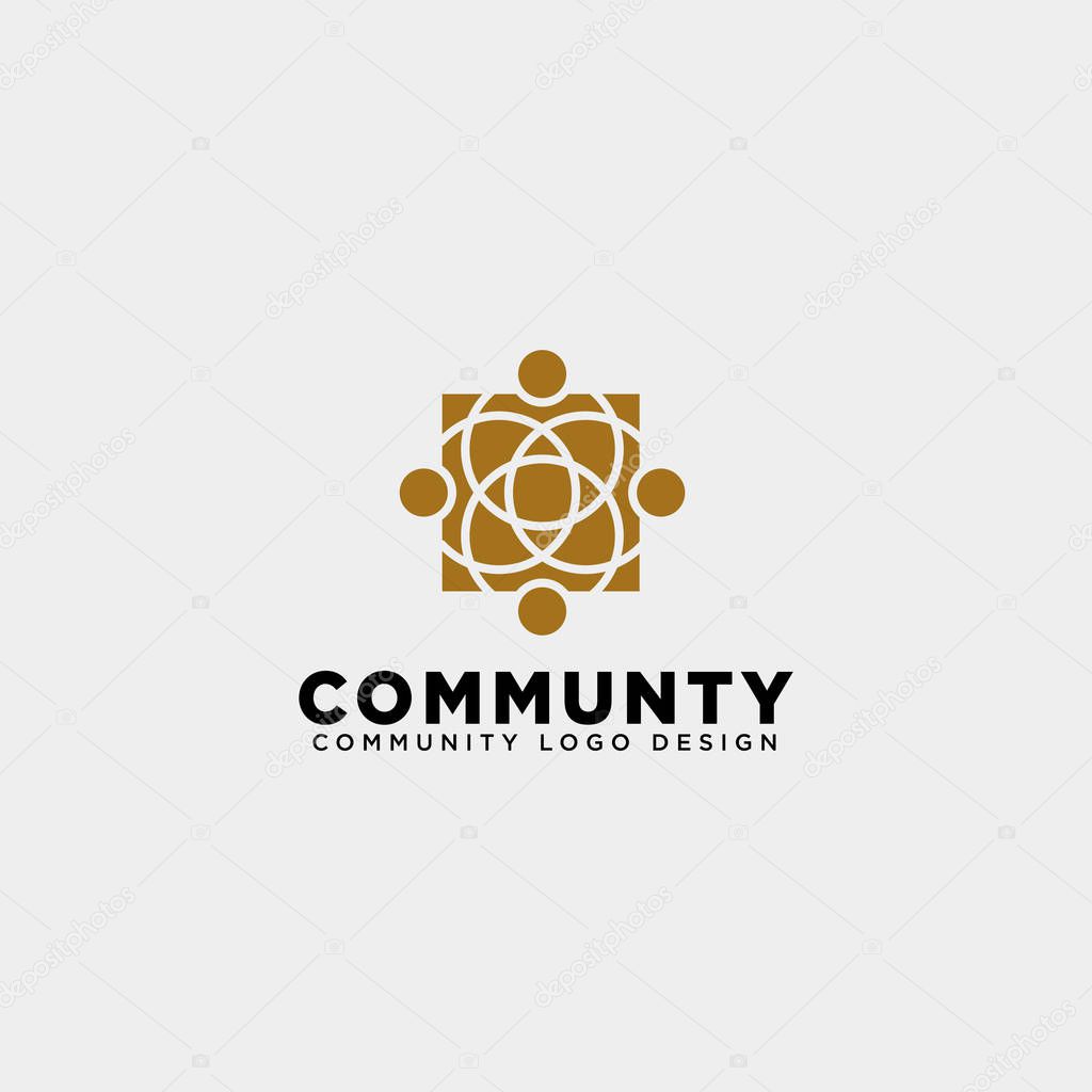 Community human logo template vector illustration icon element isolated - vector