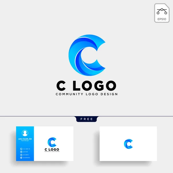 Mektup c topluluk insan logo şablonu vektör illüstrasyon simge öğesini izole — Stok Vektör