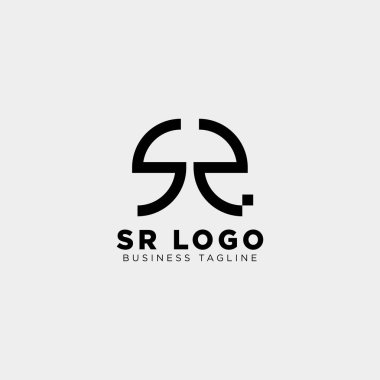Sr mektup ilk iş logo şablonu vektör illüstrasyon simge öğesini izole