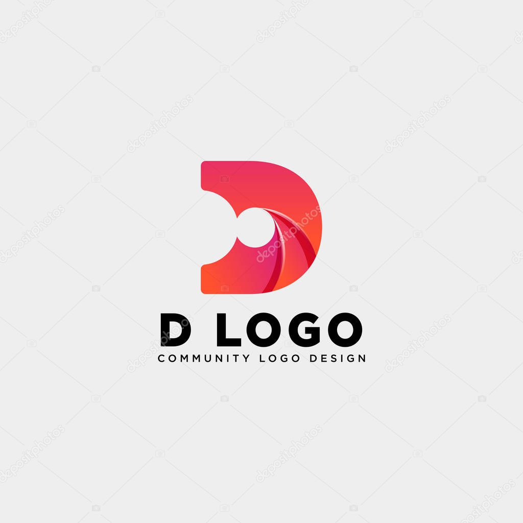 Letter d community human logo template vector illustration icon element isolated - vector