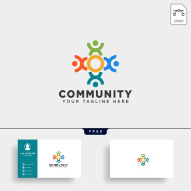 topluluk insan logo şablonu vektör illüstrasyon simge eleman izole
