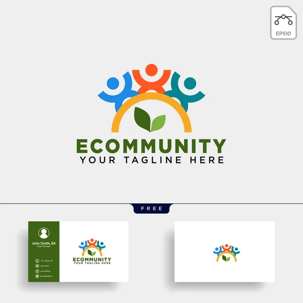 Human tree leaf community logo template vector illustration icon element — Stock Vector