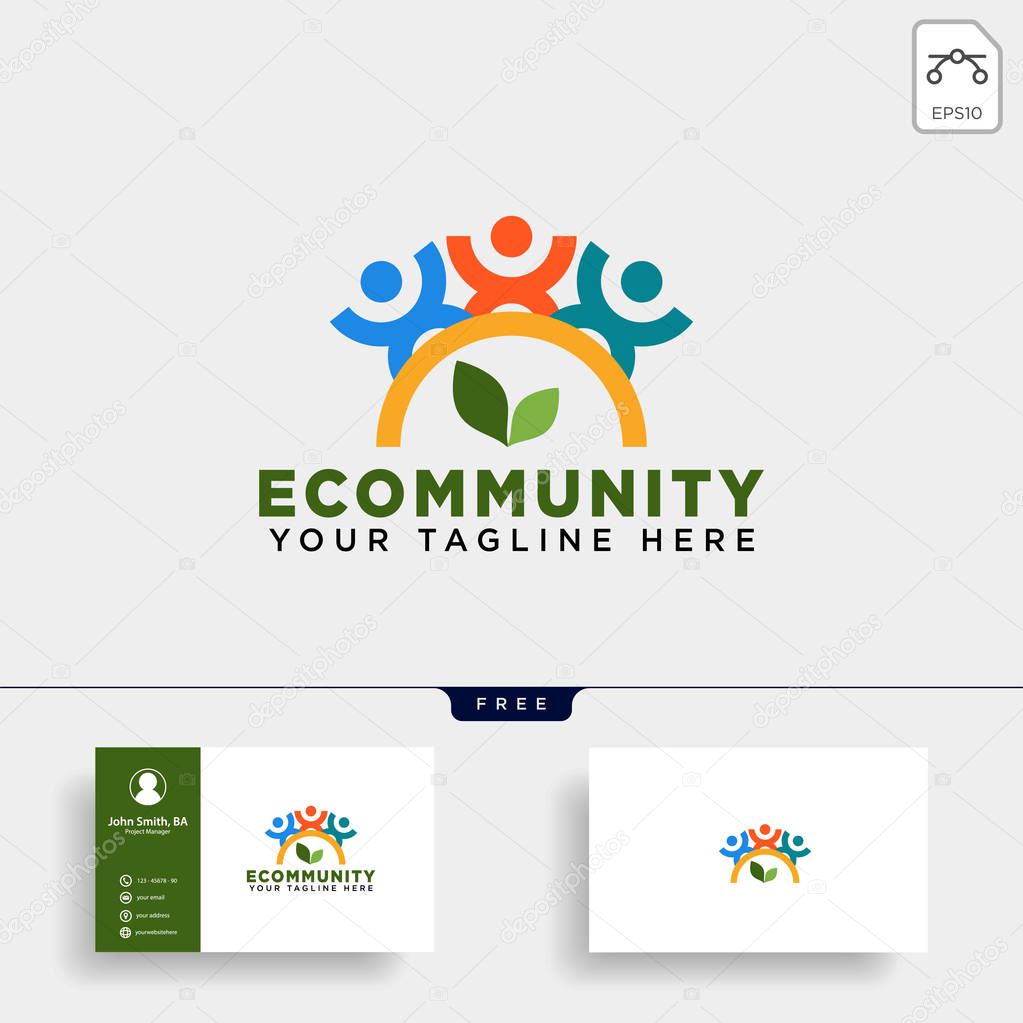 Human tree leaf community logo template vector illustration icon element isolated - vector